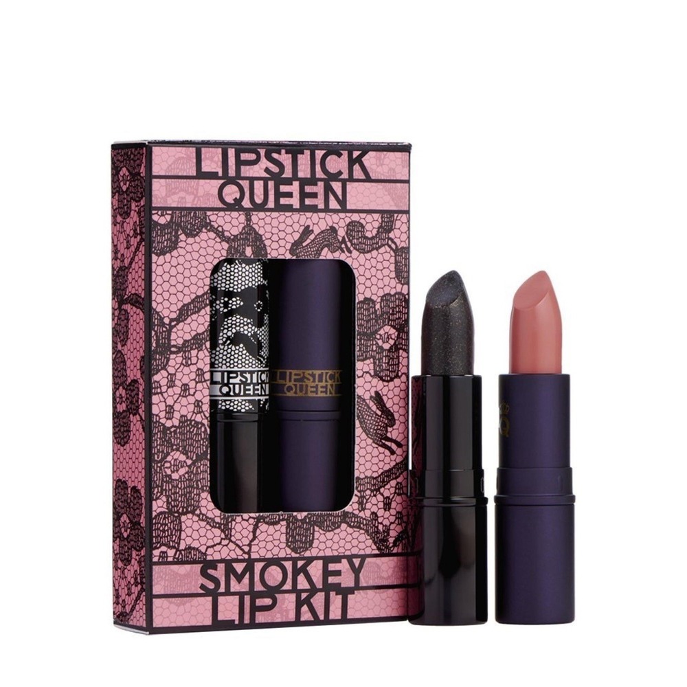 Lipstick Queen Smokey Lip Kit Black Lace Rabbit & Bright Natural Sinner 0.12z Ea